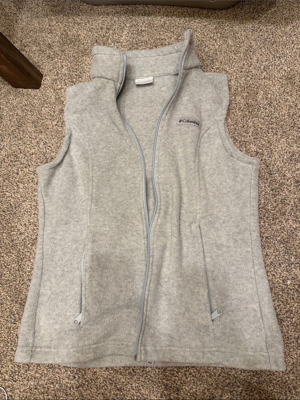 Columbia Gray Zip-Up Fleece Vest